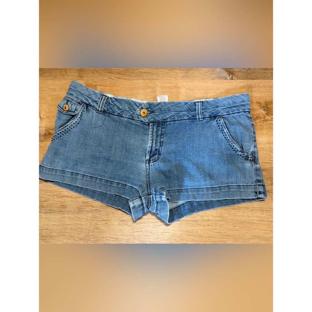 OP Y2K Light Blue Denim Micro Mini Low Rise Cotton Jean Shorts